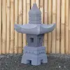 Product image 1 of the product “Japanese style Garden Lantern, made from Andesit Stone. Multipart. 60 cm Height, Roof is 30 cm width. ”